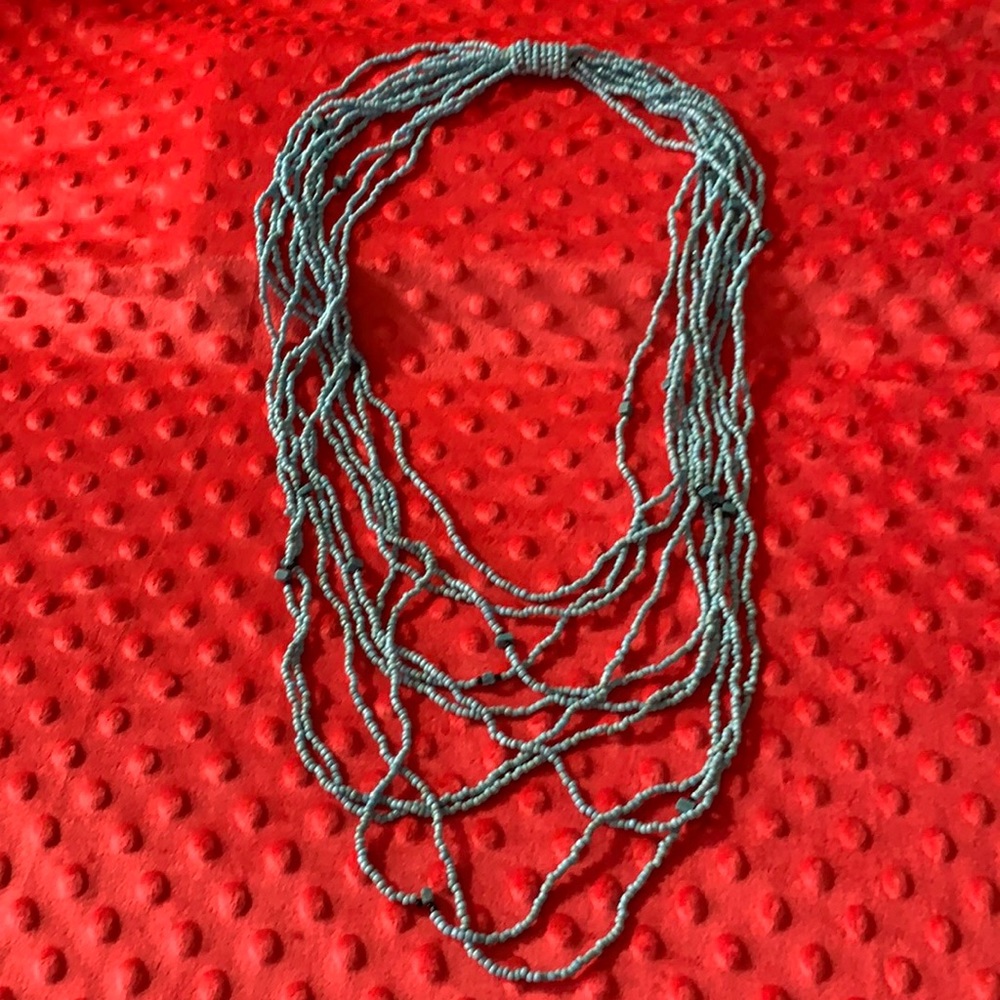 Long Multi-strand Turquoise Bead Necklace